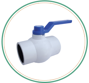 Solid Ball Valve White Long Handle 