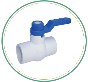 Solid UPVC Ball Valve Long Handle M S Plate 
